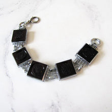 Cargar imagen en el visor de la galería, Art Deco Carnelian Carved Intaglio Silver Bracelet