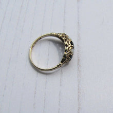 Charger l'image dans la galerie, Vintage 9ct Gold, Sapphire & White Opal Victorian Style Ring, London 1984. - MercyMadge