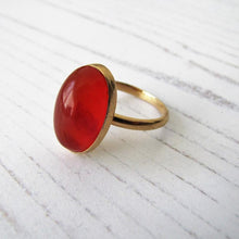 Charger l'image dans la galerie, Art Deco 18ct Gold Carnelian Bezel Ring - MercyMadge