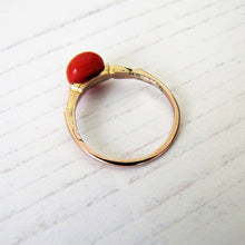 Carica l'immagine nel visualizzatore di Gallery, Antique 14ct Gold Red Coral Ring - MercyMadge