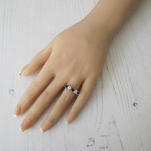 Charger l'image dans la galerie, Edwardian Revival 14ct Gold CZ Diamond & Sapphire Eternity Ring - MercyMadge