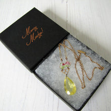 Charger l'image dans la galerie, Art Deco Iris Glass Lavalier Pendant Necklace - MercyMadge