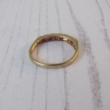 Charger l'image dans la galerie, Vintage 9ct Gold Diamond & Ruby Eternity Band Ring.