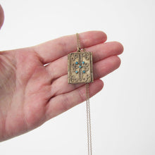 Charger l'image dans la galerie, Victorian Gilt & Turquoise Book Locket, Gilded Silver Cannetille Filigree - MercyMadge