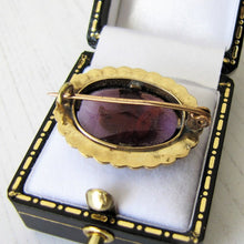 Cargar imagen en el visor de la galería, Antique 9ct Gold, Amethyst & Seed Pearl Tulip Brooch - MercyMadge