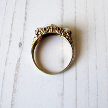 画像をギャラリービューアに読み込む, エドワーディアン リバイバル 3 ストーン オパール & CZ ダイヤモンド リング