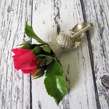 Charger l'image dans la galerie, Antique Victorian Scottish Silver Thistle Boutonniere Brooch, Lewis & Alexander 1885 - MercyMadge