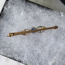 Charger l'image dans la galerie, Antique 9ct Gold, Blue Iolite & Pearl Stock Pin