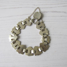 Cargar imagen en el visor de la galería, Victorian Silver & Gold Book Chain Bracelet With Padlock