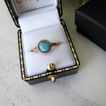 Charger l'image dans la galerie, Victorian Bezel Ring, Turquoise, 9ct Rose Gold