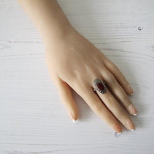 Charger l'image dans la galerie, Art Deco Carnelian Silver & Marcasite Ring - MercyMadge