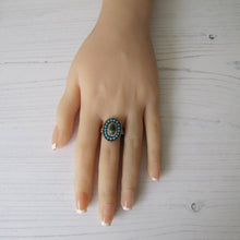 Cargar imagen en el visor de la galería, Antique Austro Hungarian Turquoise & Pearl Ring - MercyMadge