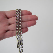 Charger l'image dans la galerie, Victorian Double Albert Silver Pocket Watch Chain With Sliding T Bar, 1864 - MercyMadge