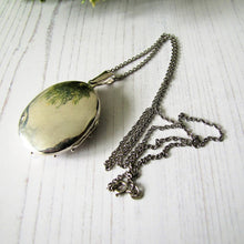 Load image into Gallery viewer, Vintage Sterling Silver Large Victorian Style Book Chain Locket - MercyMadge