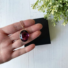 Charger l'image dans la galerie, Edwardian 9ct Rose Gold & Paste Amethyst Pendant