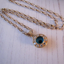 Cargar imagen en el visor de la galería, Vintage 14ct Gold Evil Eye Pendant & Chain