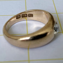 Load image into Gallery viewer, Antique 9ct Rolled Gold & Paste Diamond Gypsy Ring
