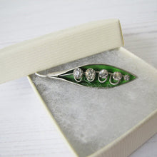 Charger l'image dans la galerie, Edwardian Silver Enamel Brooch, Lily of the Valley - MercyMadge