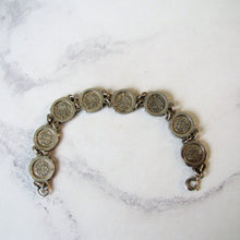 Load image into Gallery viewer, Vintage British 1930s 'Thrup'nny Bit' Silver Coin Bracelet