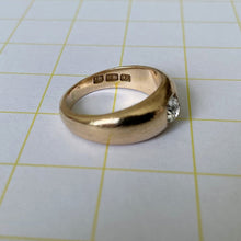 Load image into Gallery viewer, Antique 9ct Rolled Gold & Paste Diamond Gypsy Ring