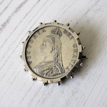 Charger l'image dans la galerie, Queen Victoria Full Silver Crown Coin Brooch - MercyMadge