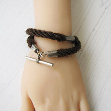 Cargar imagen en el visor de la galería, Victorian Silver & Hair Albert Watch Chain