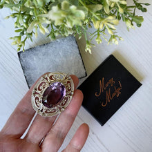 Cargar imagen en el visor de la galería, Victorian Amethyst & Silver Celtic Knot Work Brooch