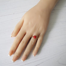 Carica l'immagine nel visualizzatore di Gallery, Antique 14ct Gold Red Coral Ring - MercyMadge