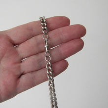 Charger l'image dans la galerie, Vintage Sterling Silver Watch Chain Bracelet With Swivel Albert Clip - MercyMadge