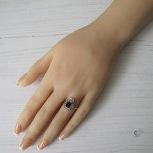 Charger l'image dans la galerie, Art Deco 9ct Gold Paste Diamond & Sapphire Ring - MercyMadge
