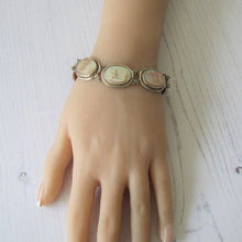 Charger l'image dans la galerie, Victorian Carved Mother Of Pearl Silver Bracelet. - MercyMadge