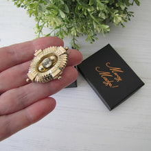 Cargar imagen en el visor de la galería, Antique Georgian/Victorian Gold Gilt & Paste Diamond Target Brooch - MercyMadge