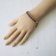 Charger l'image dans la galerie, Antique 9ct Rose Gold Garnet & Mine Cut Diamond Bracelet. - MercyMadge