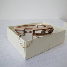 Load image into Gallery viewer, Antique 9ct Gold Garnet & Rose Cut Diamond Bracelet - MercyMadge