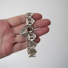 Cargar imagen en el visor de la galería, Victorian Silver & Gold Book Chain Bracelet With Padlock