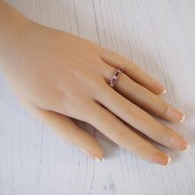 Charger l'image dans la galerie, Vintage 9ct Gold Diamond & Ruby Eternity Band Ring.