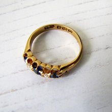 Charger l'image dans la galerie, Victorian 18ct Gold, Diamond & Sapphire Ring - MercyMadge