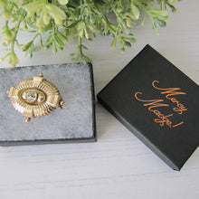 Cargar imagen en el visor de la galería, Antique Georgian/Victorian Gold Gilt & Paste Diamond Target Brooch - MercyMadge