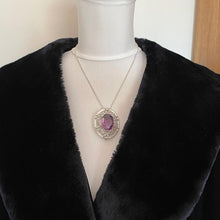 Cargar imagen en el visor de la galería, Victorian Amethyst & Silver Celtic Knot Work Brooch