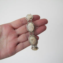 Charger l'image dans la galerie, Victorian Carved Mother Of Pearl Silver Bracelet. - MercyMadge