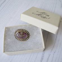 Cargar imagen en el visor de la galería, Antique 9ct Gold, Amethyst & Seed Pearl Tulip Brooch - MercyMadge