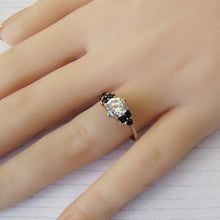 Charger l'image dans la galerie, Vintage 9ct Gold Sapphire & CZ Diamond Ring, London 1981. - MercyMadge