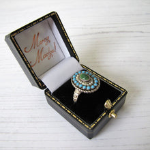Cargar imagen en el visor de la galería, Antique Austro Hungarian Turquoise & Pearl Ring - MercyMadge