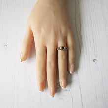 Charger l'image dans la galerie, Vintage 9ct Gold, Sapphire & White Opal Victorian Style Ring, London 1984. - MercyMadge