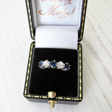 Charger l'image dans la galerie, Edwardian Revival 14ct Gold CZ Diamond & Sapphire Eternity Ring - MercyMadge