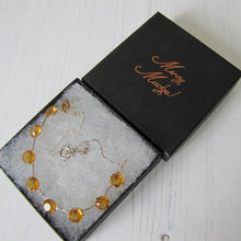 Charger l'image dans la galerie, Art Deco Citrine Necklace, Sterling Silver Czech Glass Crystal Necklace. - MercyMadge