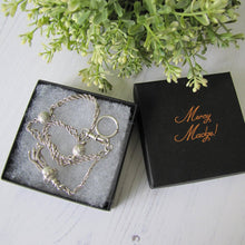 Charger l'image dans la galerie, Victorian Sterling Silver 13" Albertina Chain With Charms, Tassel, Bolt Ring & Dog Clip