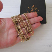 Charger l'image dans la galerie, Antique Solid 9ct Gold 56" Guard Chain With Dog Clip