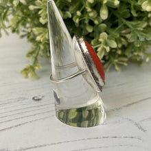Charger l'image dans la galerie, Art Deco Silver Marcasite & Red Coral Ring