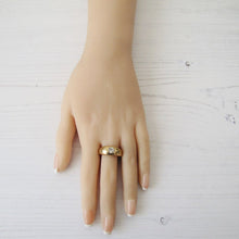 Load image into Gallery viewer, Antique 9ct Rolled Gold & Paste Diamond Gypsy Ring